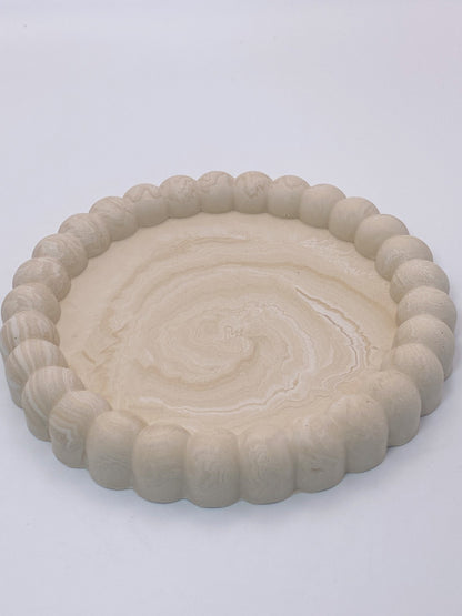 Round tray - Marble Beige Brown