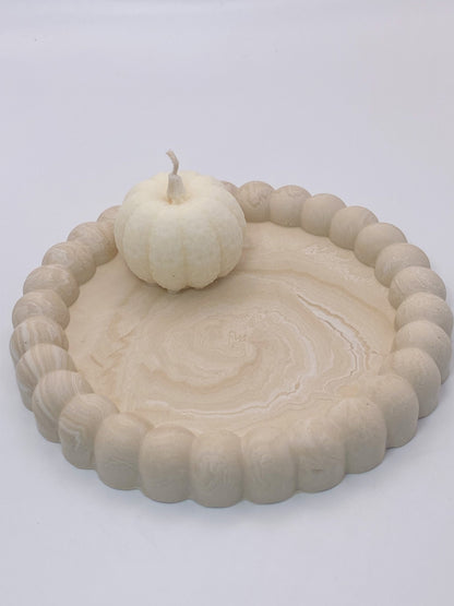 Round tray - Marble Beige Brown